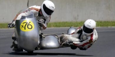 A view of sidecar racing which will soon be ready at Daytona speedway