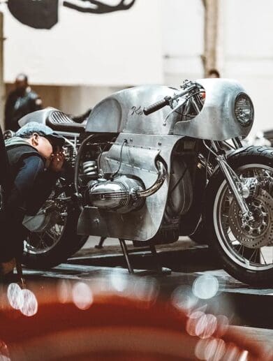 A view of the motorcycles that were present at previous years' of the Handbill Motorcycle Show