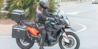 A view of the 2023 KTM 890 Adventure range, which was being tested out in Austria, where photographers noticed a new model being tried out to join the lineup next year