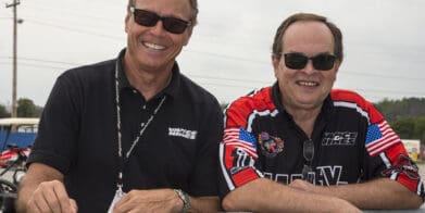 A view of Vance and Hines, founders of the brand of the same name, prior to their being inducted into the Daytona-based Motorsports Hall of Fame