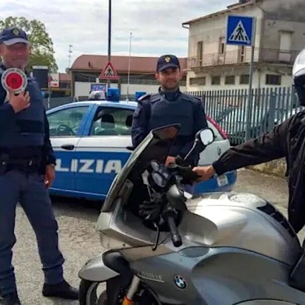 an 86 year old Italian on a BMW motorcycle