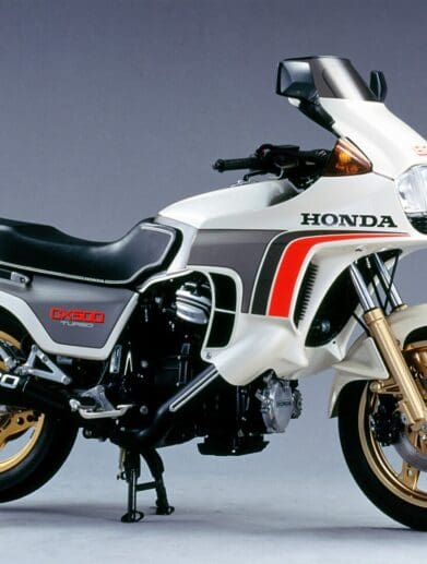 A Honda CX500 Turbo motorcycle from 1982