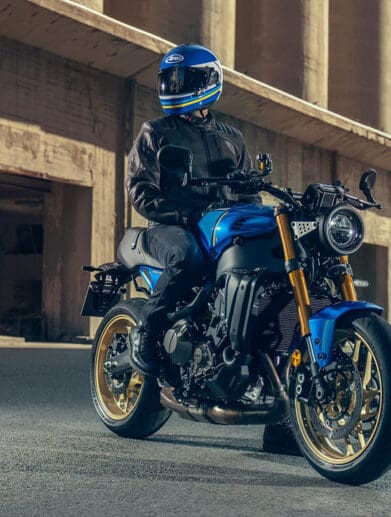 A view of a Yamaha XSR900, which will purportedly have an A2-compliant version for EU's crowds by September.