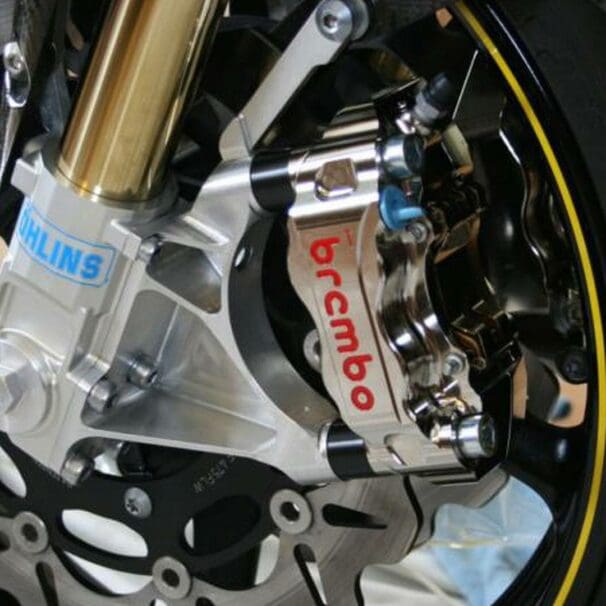 A view of Brembo brakes on various motorcycle models