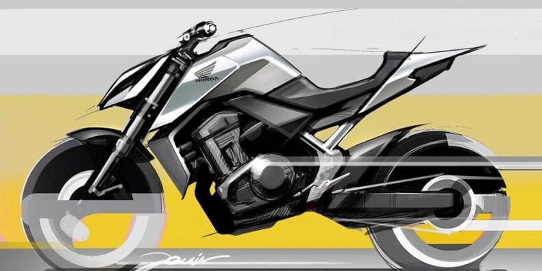 A view of the Honda Hornet design sketches. Photo courtesy of MCN.