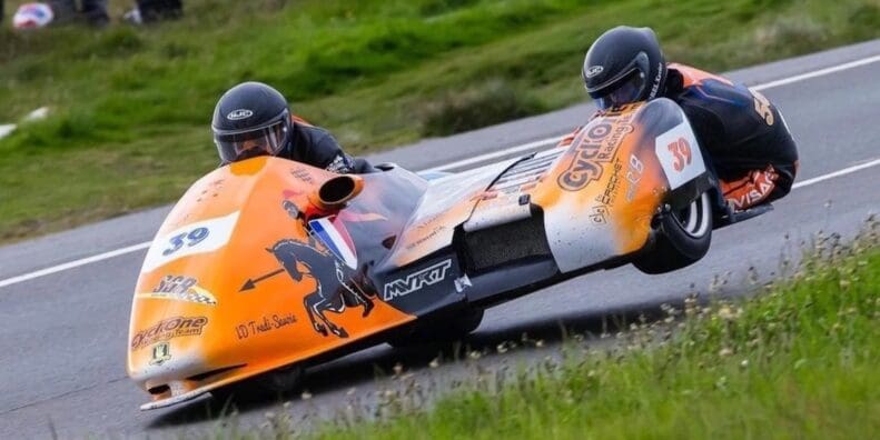 César Chanel and Olivier Lavorel in the 2022 Isle of Man TT. Photo courtesy of The Sun.