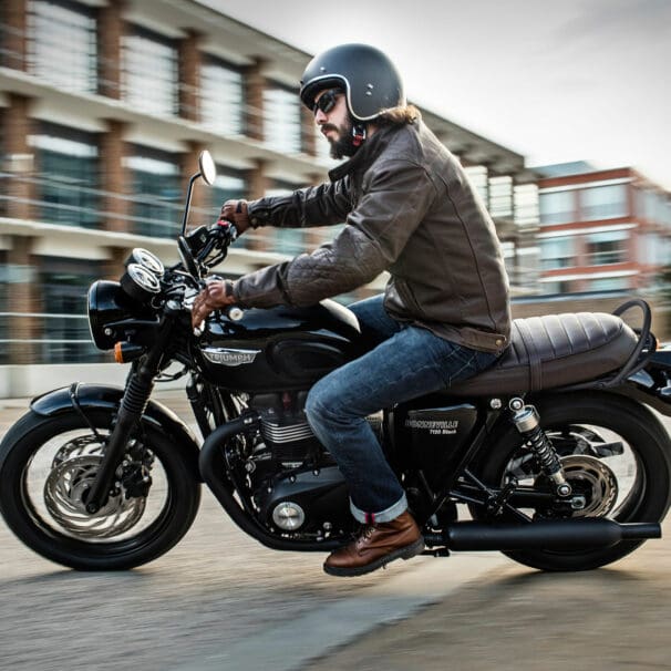 A rider enjoying a scoot on a Triumph motorcycle. Media sourced from Bikes Republic.