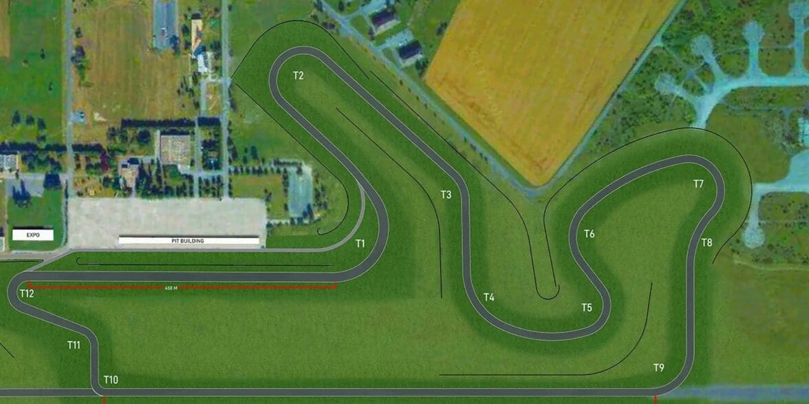 A view of the new eco race track designed and built in Couvron by MotorSport Vision (MSV). Media sourced from MCN.