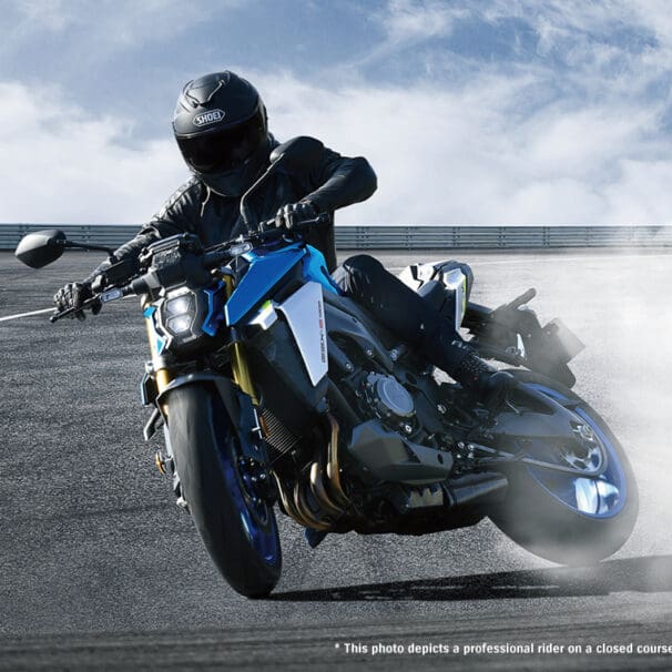 The GSX-S1000 launched in 2015 as a new model developed to bring the fun of sport riding to riders on the street. Media sourced from Suzuki.