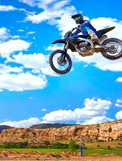 A rider enjoying a unit of the Yamaha YZ range. Media sourced from RideApart.