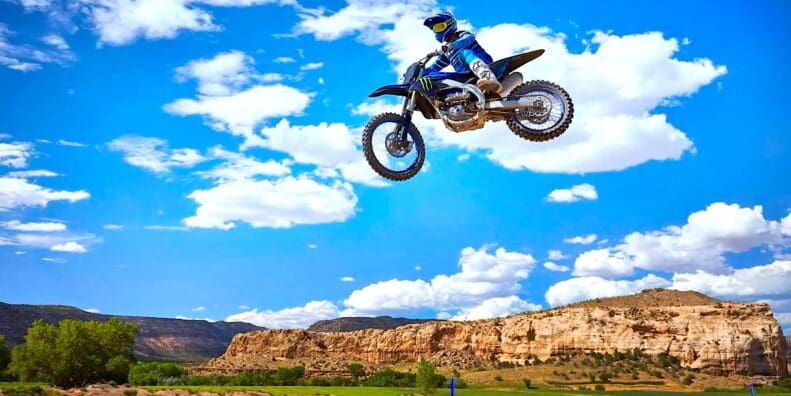 A rider enjoying a unit of the Yamaha YZ range. Media sourced from RideApart.