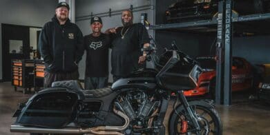 A custom Indian Challenger from the brains of Carey Hart and Big B. Built for verbiage aficionado, Killer Mike. Media sourced from CycleWorld.