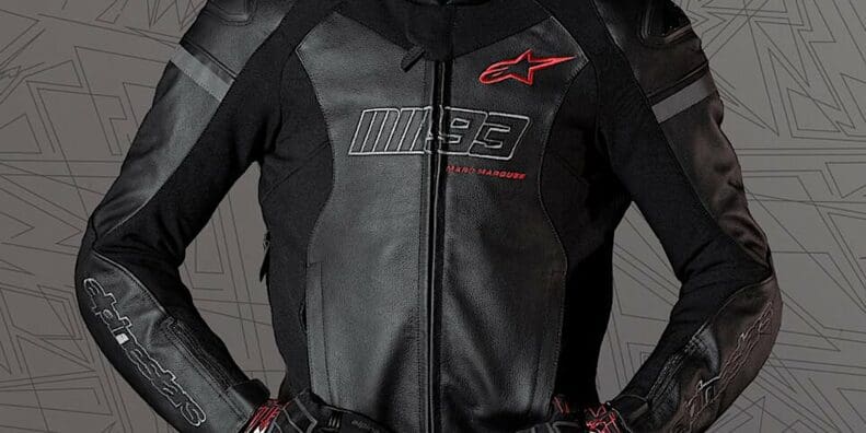 The 2023 M93 Alpinestars X Marquez jacket. Media sourced from Alpinestars.