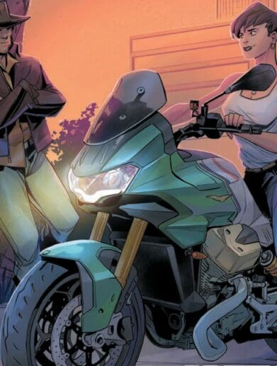 Marvel’s new limited-edition comic, featuring the Moto Guzzi V100 Mandello. Media sourced from the relevant Moto Guzzi press release.