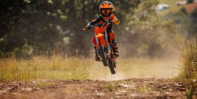 The KTM SX-E 3 motocross minibike. Media sourced from KTM.