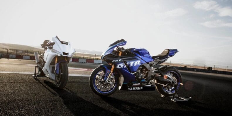 Yamaha's new machine: A track-only YZF-R1 GYTR and GYTRPro. Media sourced from MCN.