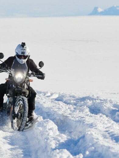 Royal Enfield's Himalayan, used as an example of RE's incubating adventure bike. Media sourced from Roadracing World.