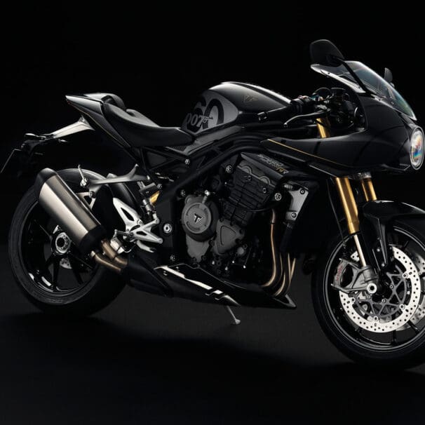 Triumph's Bond edition of their Speed Triple 1200 RR. Media sourced from Triumph's webpage.