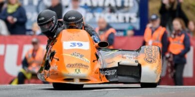 A view of Cesar Chanel and Olivier Lavorel, both of whom participated in the Isle of Man TT sidecar race that claimed both their lives. Media sourced from ITV Hub.