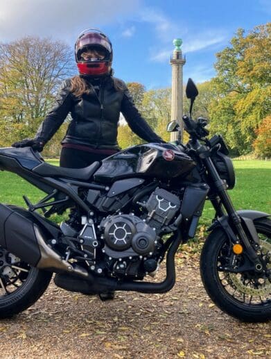 BikerKaz standing next to 2022 CB1000R Black Edition