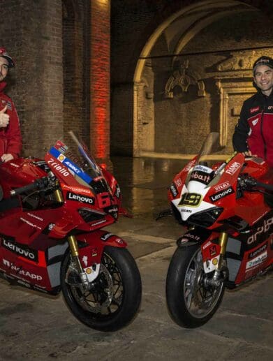 The all-new The Panigale V4 Bagnaia 2022 World Champion Replica and Panigale V4 Bautista 2022 World Champion Replica. Media sourced from Ducati.