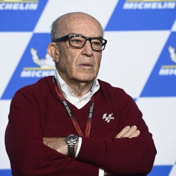 Carmelo Ezpeleta, the head honcho of Dorna Sports. Media sourced from The Race.