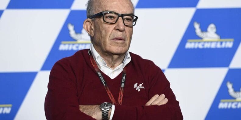 Carmelo Ezpeleta, the head honcho of Dorna Sports. Media sourced from The Race.