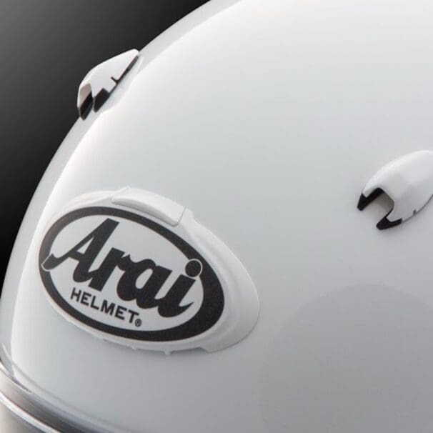 Arai's vented forehead logo. Media sourced from Arai.