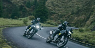 A pair of Huskies enjoy the local twisties and smooth asphalt. Media sourced from Husqvarna.