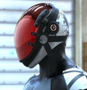 futuristic helmet drawing