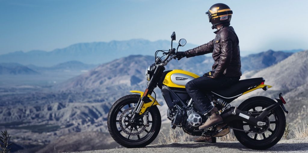 a motorist on ducati scrambler