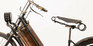 This 1894 Hildebrand & Wolfmüller is listed as the world's oldest production motorcycle. Media sourced from Bonhams.