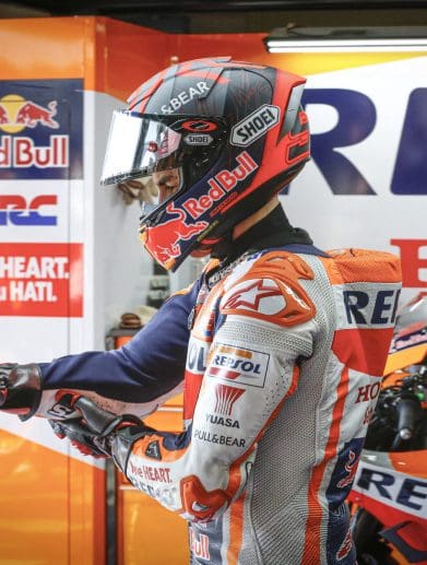 Marc Marquez on the MotoGP track. Media sourced from SpeedCafe.