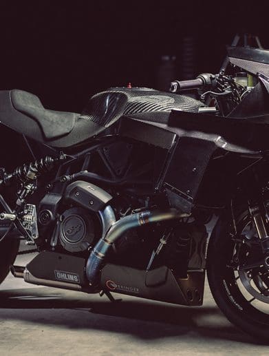 An Indian FTR christened the "Black Swan." From the talents of Workhorse Speed Shop. Media sourced from BikeEXIF.