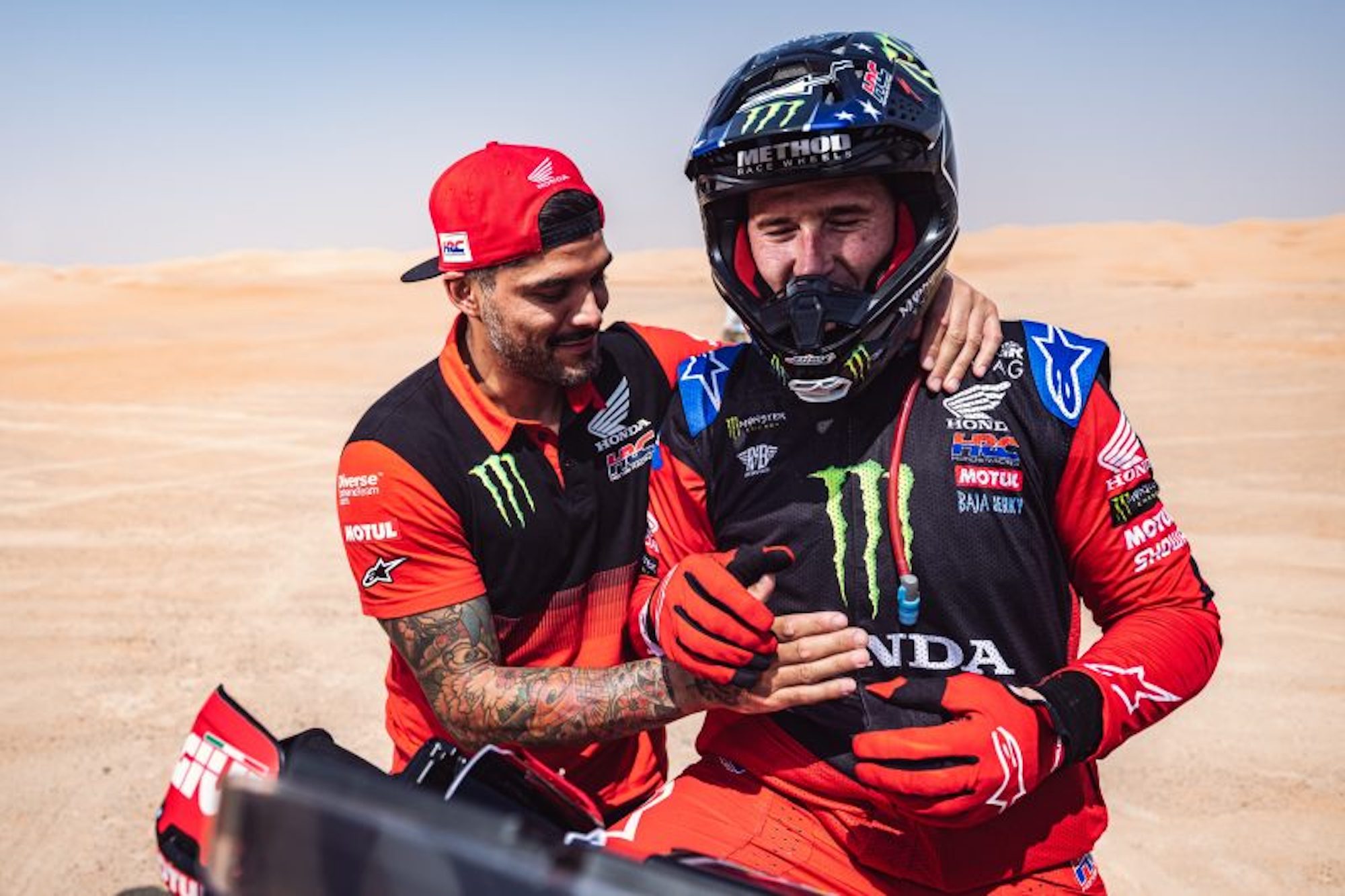 A view of Adrien Van Beveren, who won the Abu Dhabi Desert Challenge. Media sourced from a recent press release from Monster Energy Honda.  