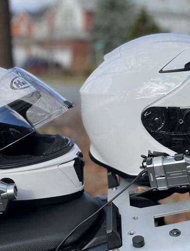 INNOVV H5 camera mounted to HJC helmet