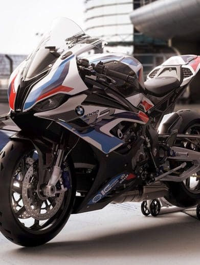 A 2022 BMW M 1000 RR. Media sourced from BMW Motorrad.