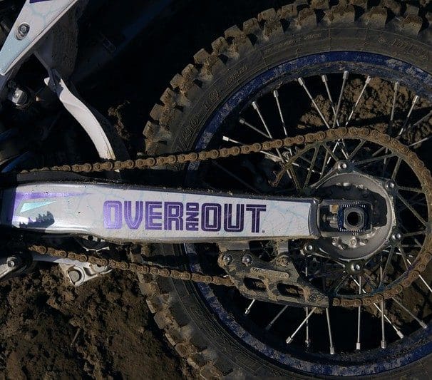 Dirtbike with Over and Out decal