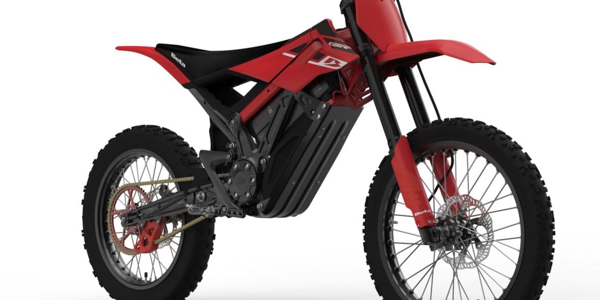 Beta USA's Explorer - an electric off-roading motorcycle, and the company's first electric offering for topography beyond the asphalt. Media sourced from Beta USA.