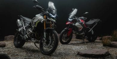 Triumph's all-new 2024 Tiger 900 Rally Aragón Edition and Tiger 900 GT Aragón Edition. Media sourced from Triumph.