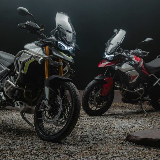 Triumph's all-new 2024 Tiger 900 Rally Aragón Edition and Tiger 900 GT Aragón Edition. Media sourced from Triumph.