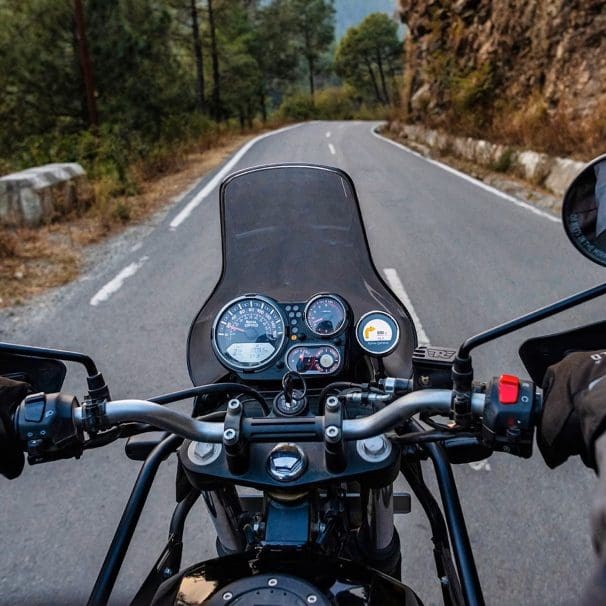 A dash view of the Royal Enfield Himalayan 450. Media sourced from Royal Enfield.