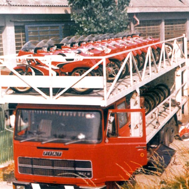 It's 1977; a truckful of Bimota SB2's have been delivered to Suzuki importer SAIAD Turin. Media sourced from AMCN.