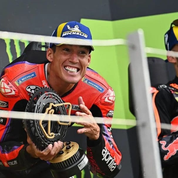 Aleix Espargaró, Aprilia’s #1 and the winner of our good British Grand Prix. Media sourced from Motorcycle Sports.