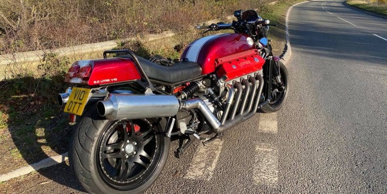 A view of the 8000cc "Viper" muscle-cycle that's landing multiple speed records. Media sourced from Alan Millard's Facebook page.