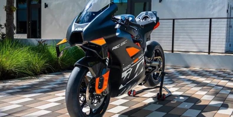 A view of the KTM RC 8C (#35 of 200) currently up for auction in Florida. Media sourced from Bring a Trailer.