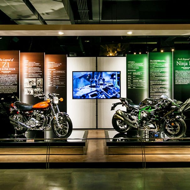 A view of the Kawasaki museum. media sourced from the Kawasaki global site.