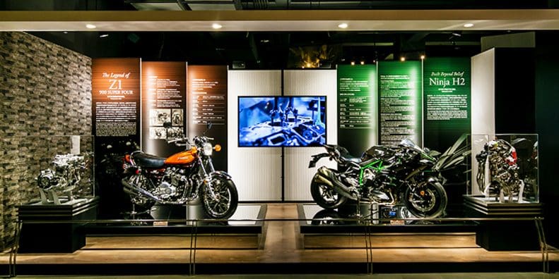 A view of the Kawasaki museum. media sourced from the Kawasaki global site.