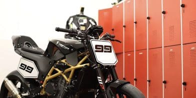 A view of the Krämer Super Hooligan Concept motorcycle.