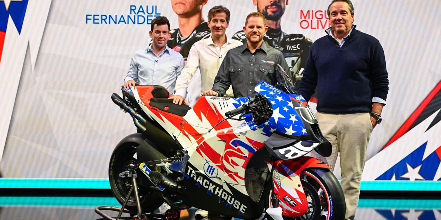 A view of the new Trackhouse Racing motorcycle team for MotoGP efforts in 2024.